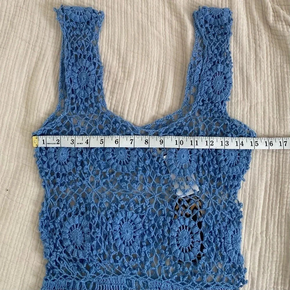 Alix Blue Crotchet Scoop Neck Maxi Dress - Picture 7 of 11